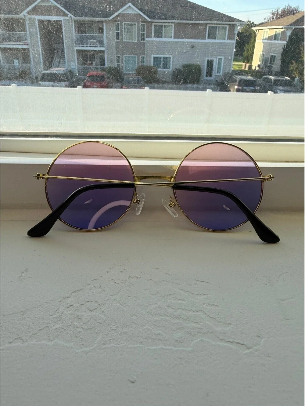 Pink Blue Circle Sunglasses A-103